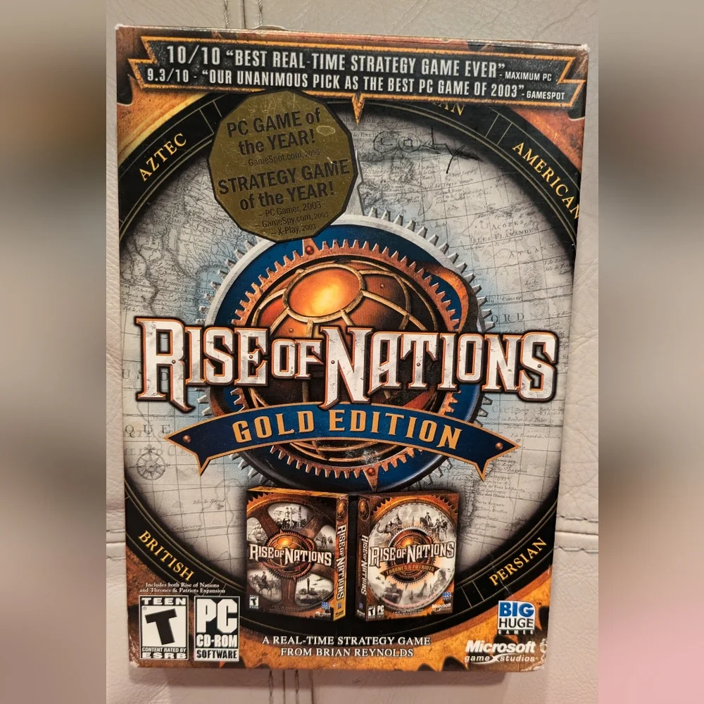 Rise Of Nations Gold Edition 2-Disc Microsoft PCVideo Game 2004 Disks & Booklets